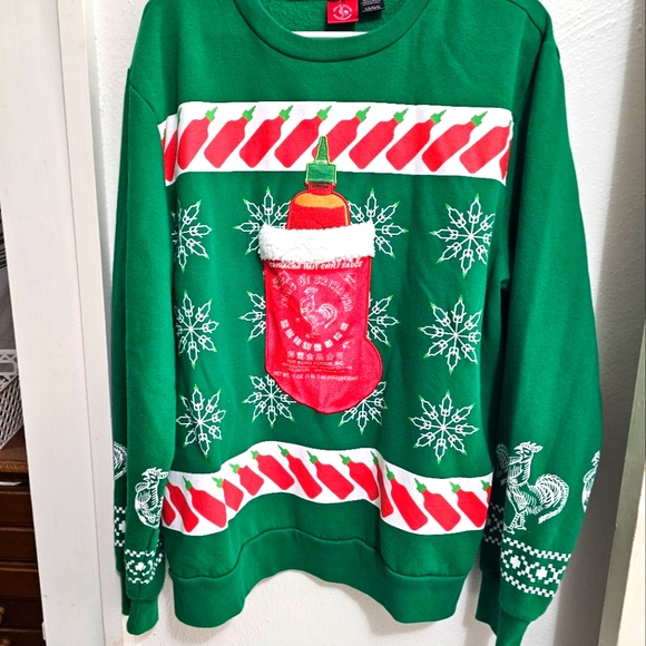 Siracha ugly christmas sweater. Sz large - Picture 1 of 3